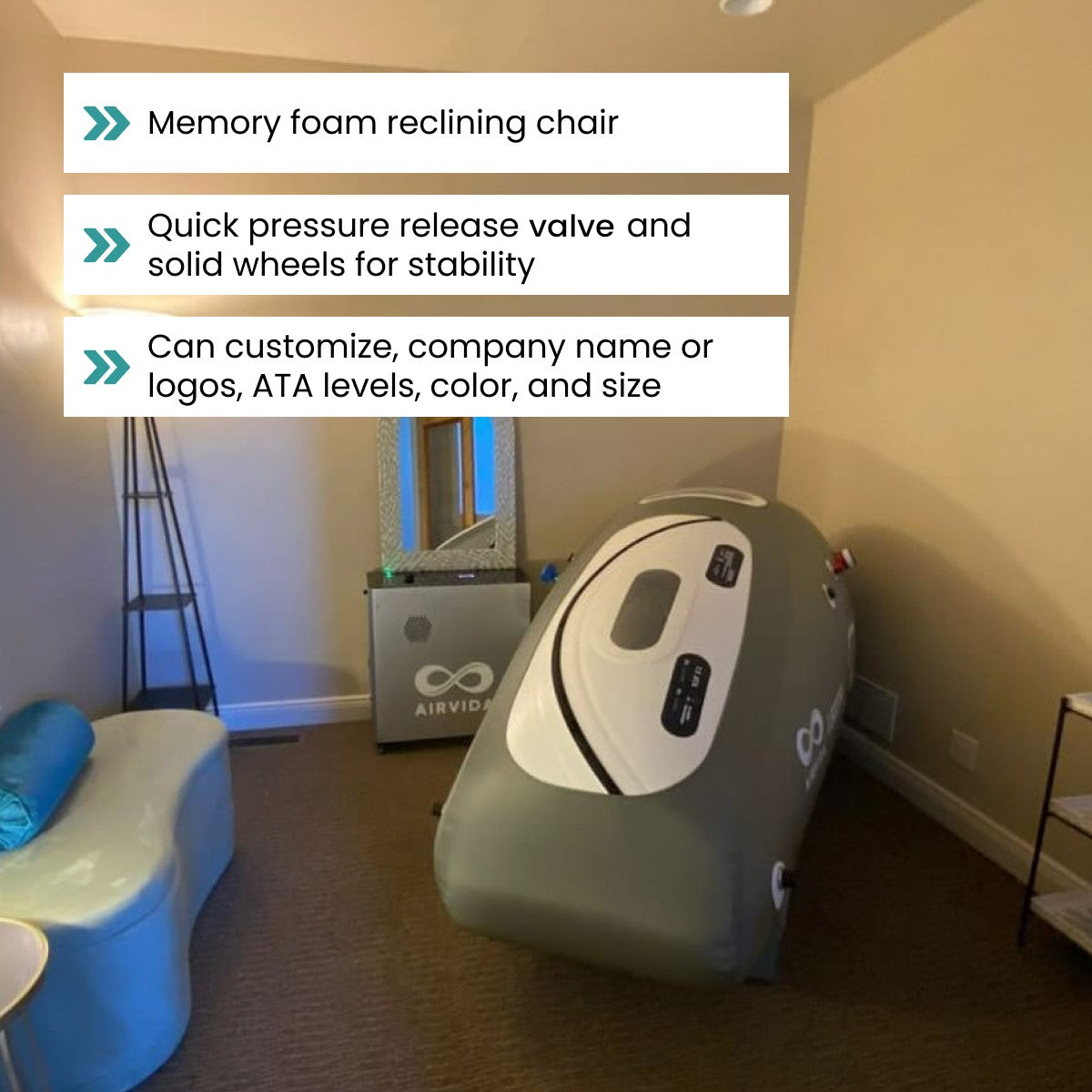 Airvida Pro90 1.5 ATA Hyperbaric Sitting Chamber